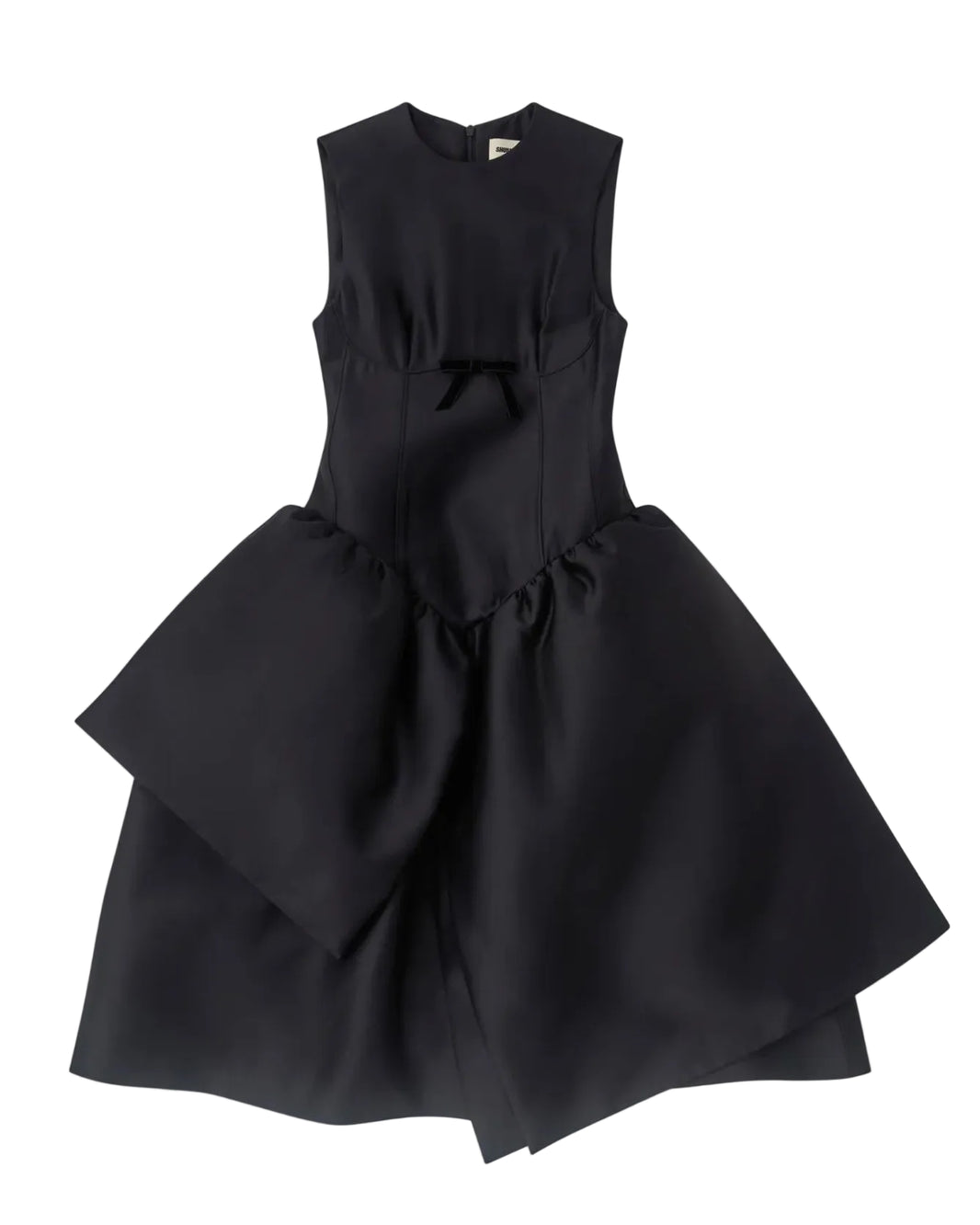 SMOCKED PANEL EVENING DRESS