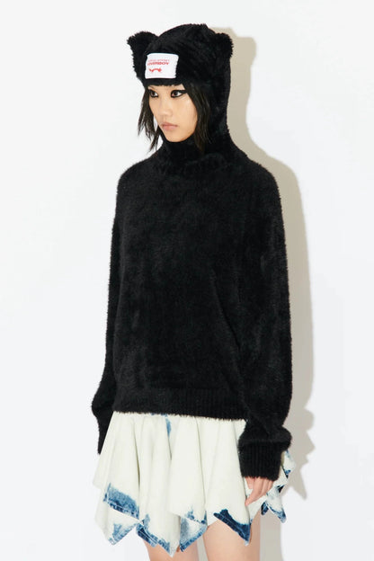 CHARLES JEFFREY LOVERBOY FLUFFY EARS BALACLAVA JUMPER