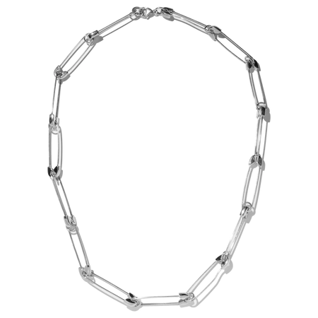 ENFANTS RICHES DÉPRIMÉS Safety Pin Necklace Silver