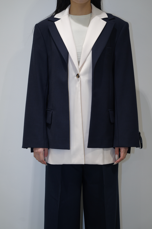 Rokh WM DOUBLE TAILORED BLAZER Navy