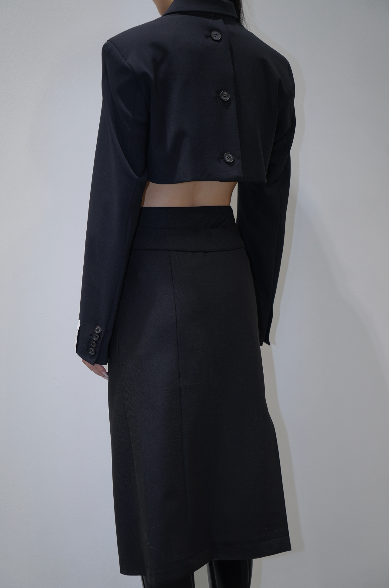 Rokh VM CROPPED TAILORED BLAZER Black