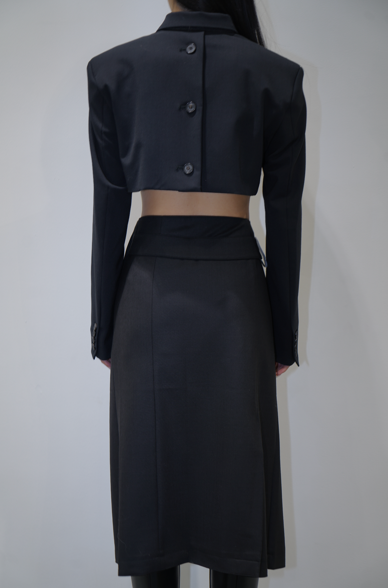 Rokh VM CROPPED TAILORED BLAZER Black