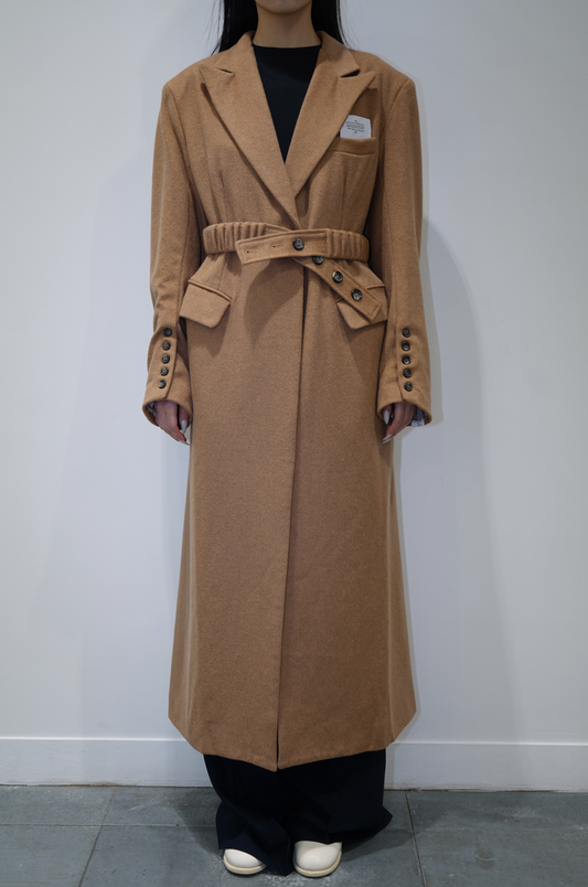 Rokh WM BELTED TAILORED COAT Camel