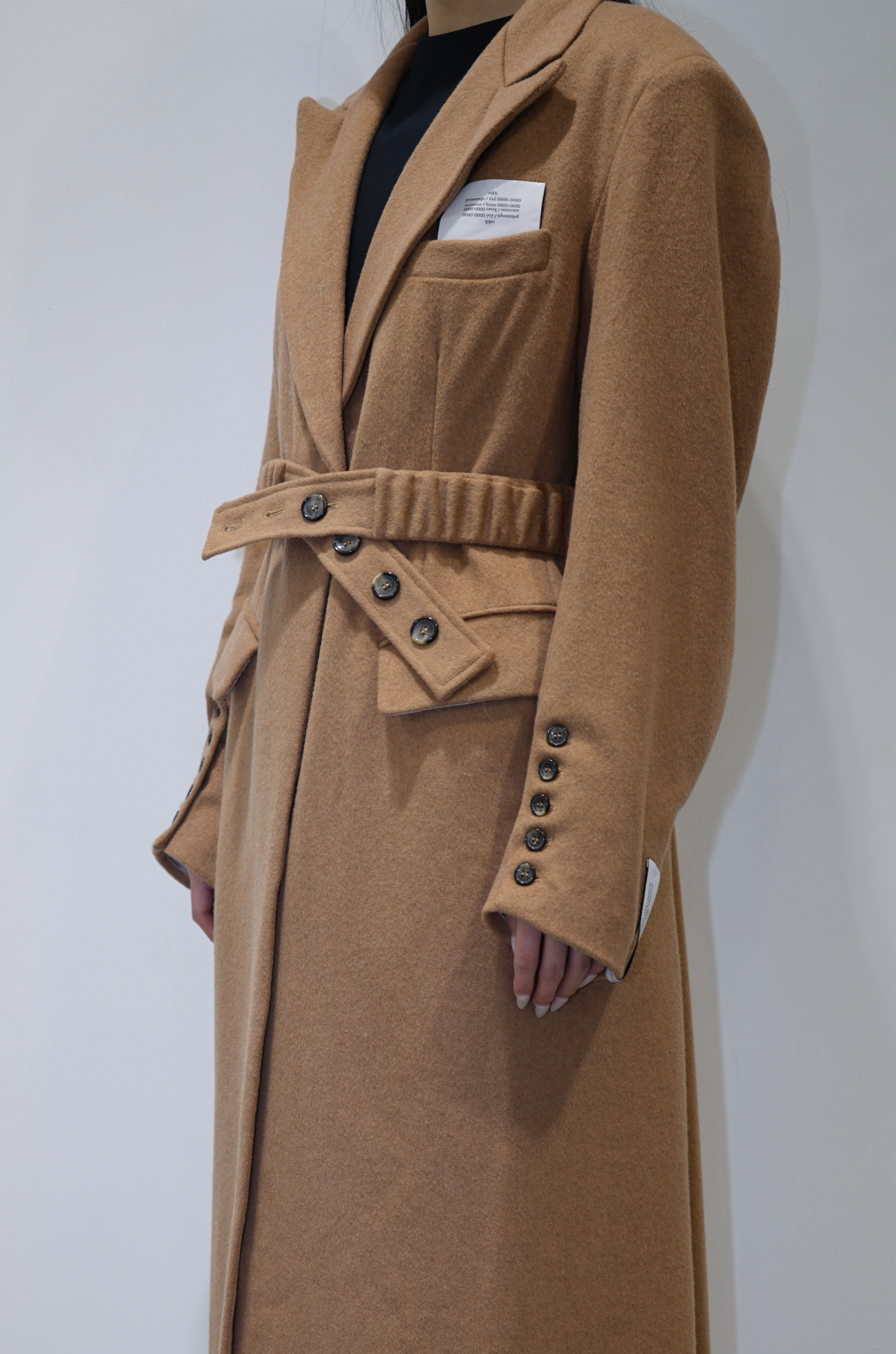 Rokh WM BELTED TAILORED COAT Camel