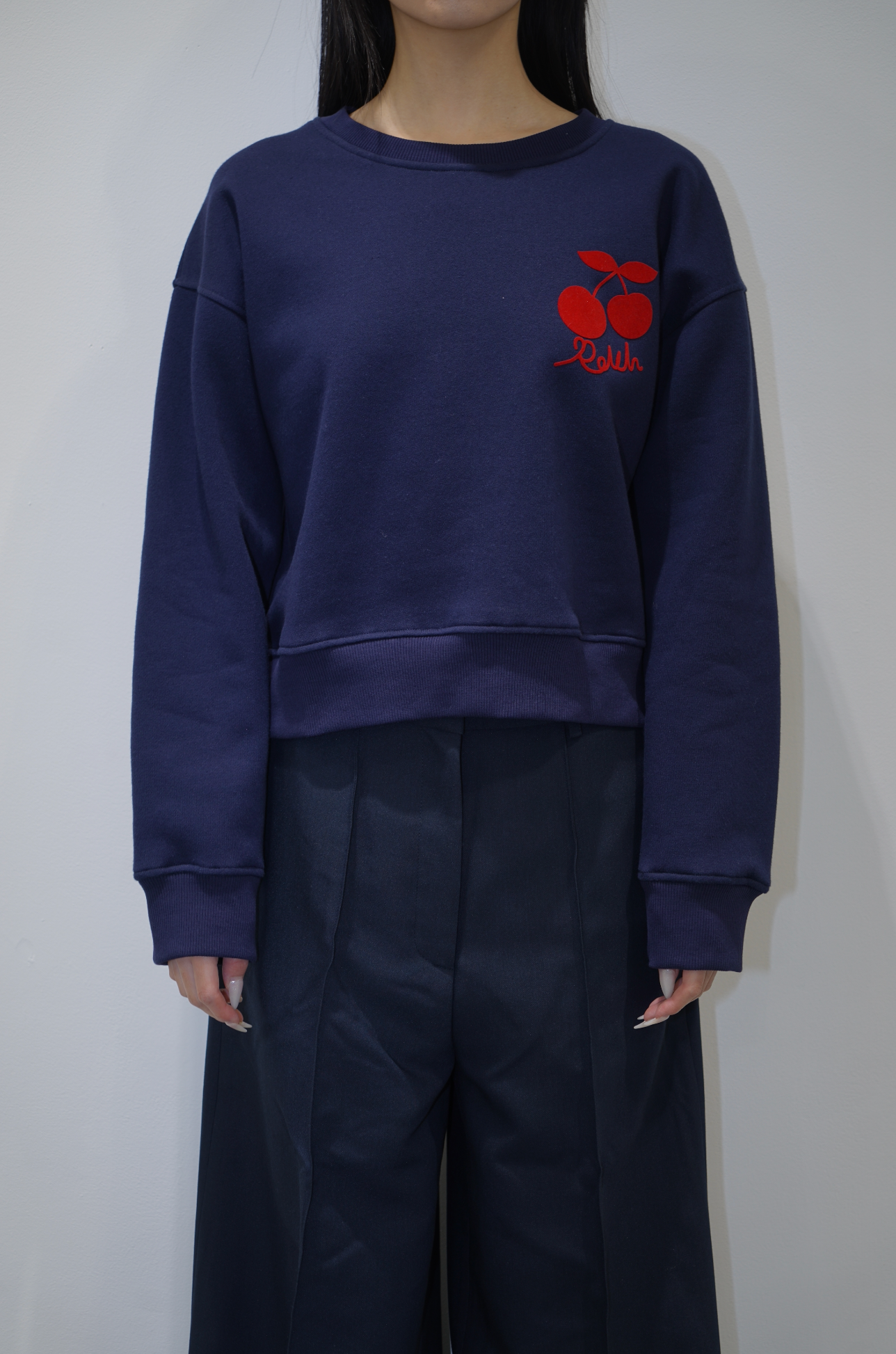 Rokh CT CHERRY EMBLEM JUMPER Navy