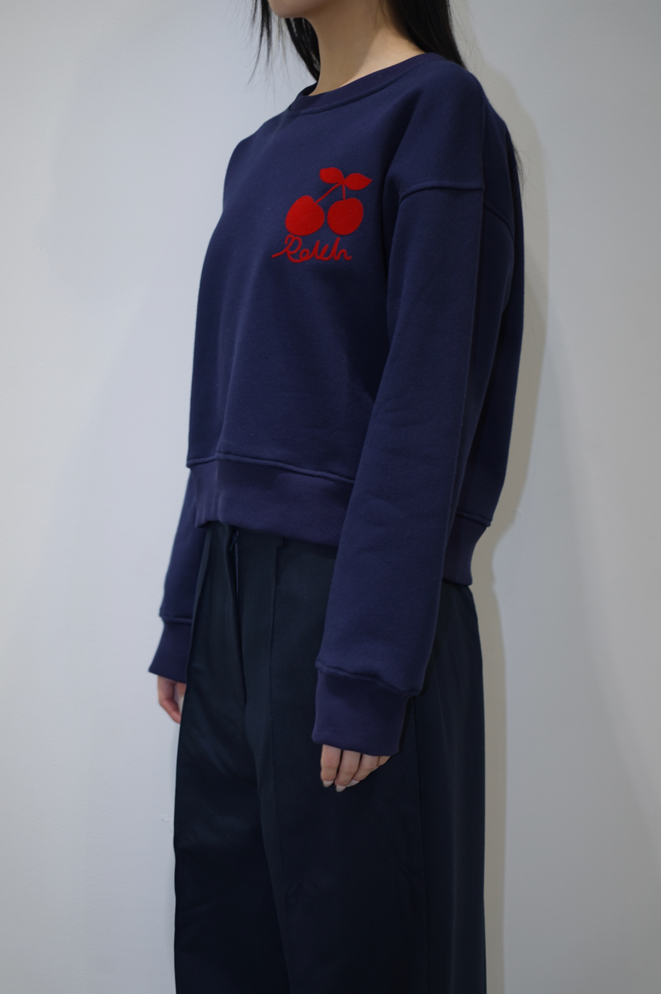 Rokh CT CHERRY EMBLEM JUMPER Navy