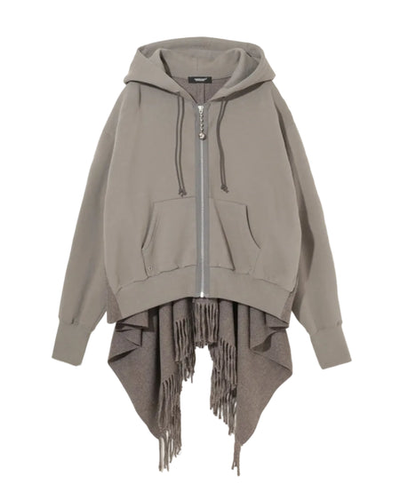 CAPE ZIP HOODIE_GREY UC2E8801