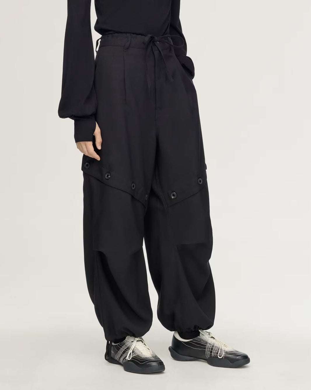 Y-3 SPORT ADAPTIVE 3 STRIPES TRACK TROUSERS_BLACK