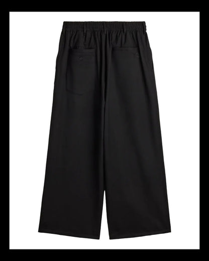 Y-3 WOOL STRAIGHT LEG TROUSERS_BLACK