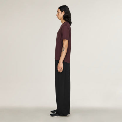 Y-3 WOOL STRAIGHT LEG TROUSERS_BLACK