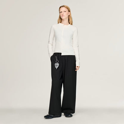 Y-3 WOOL STRAIGHT LEG TROUSERS_BLACK