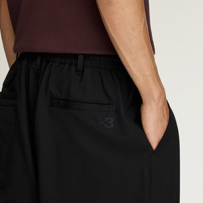 Y-3 WOOL STRAIGHT LEG TROUSERS_BLACK