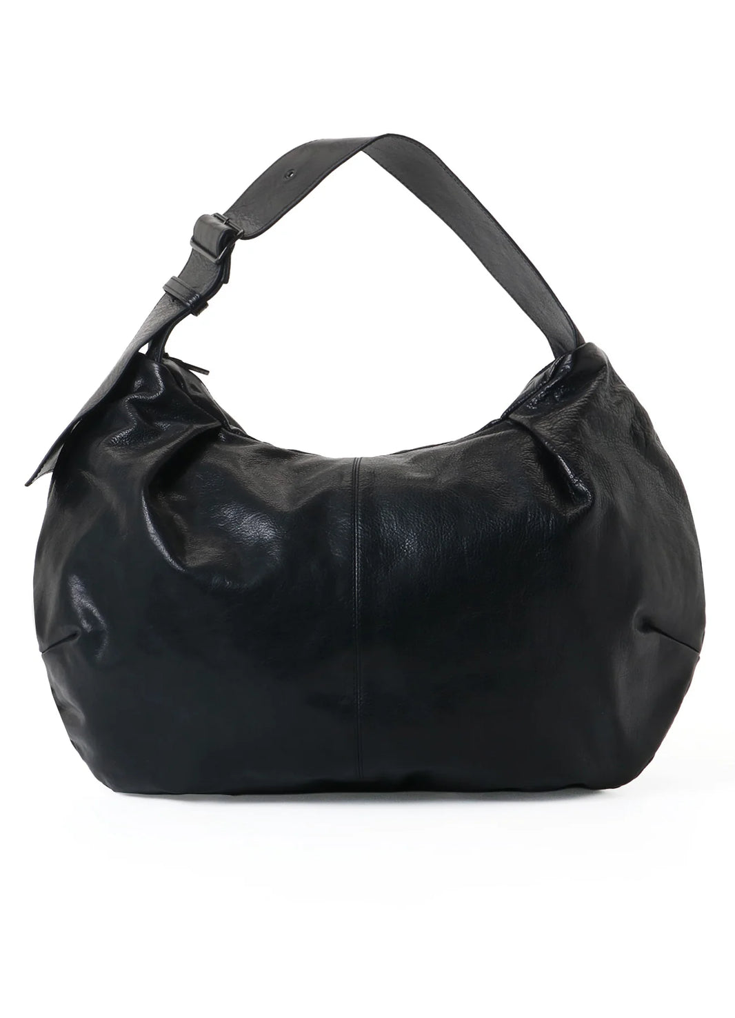 Y's SURFACE-DYED SOFT TAN LEATHER GYOZA BAG