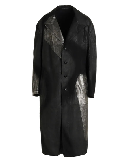 YOHJI YAMAMOTO Y'S 8OZ DENIM FOIL PRINT TAILORED JACKET_BLACK
