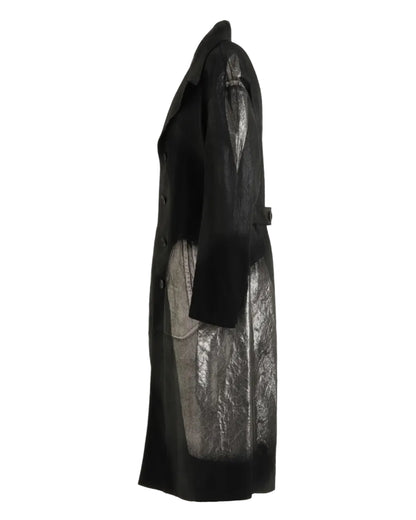 YOHJI YAMAMOTO Y'S 8OZ DENIM FOIL PRINT TAILORED JACKET_BLACK