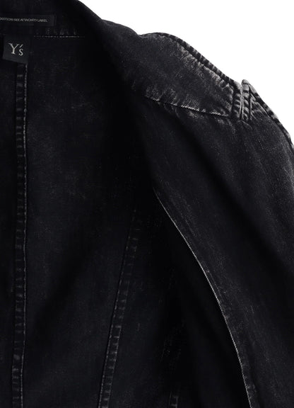 Y's 6OZ DENIM CHEMICAL WASH JACKET
