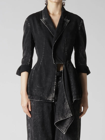 Y's 6OZ DENIM CHEMICAL WASH JACKET