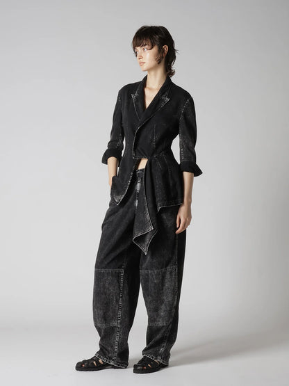 Y's 6OZ DENIM CHEMICAL WASH JACKET