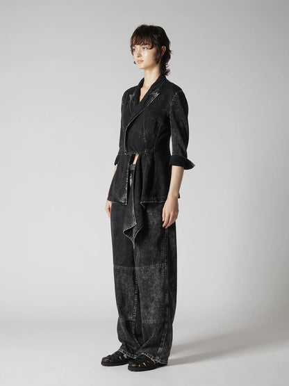 Y's 6OZ DENIM CHEMICAL WASH JACKET