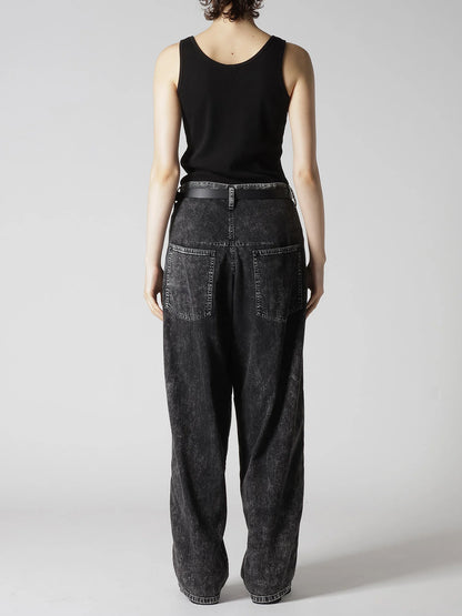 Y's 8OZ DENIM CHEMICAL WASH WORK PANTS