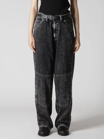 Y's 8OZ DENIM CHEMICAL WASH WORK PANTS