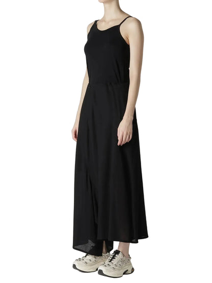 YOHJI YAMAMOTO Y's RY/NY GAUZE ASYMMETERIC PANTS WITH GUSSET_BLACK