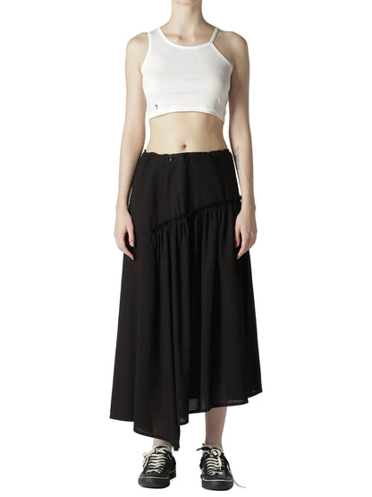 Y's COTTON VOILE VIYELLA GATHERED SKIRT