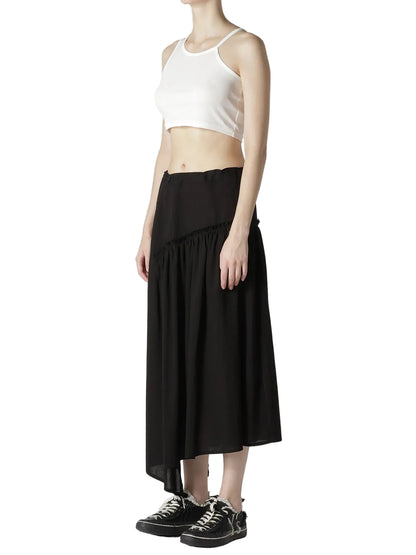 Y's COTTON VOILE VIYELLA GATHERED SKIRT