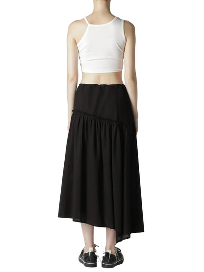 Y's COTTON VOILE VIYELLA GATHERED SKIRT