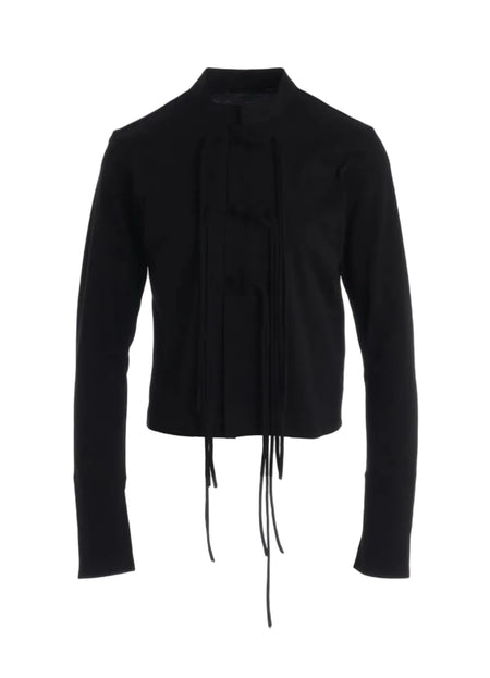 YOHJI YAMAMOTO Y'S COTTON JERSEY SHAKA BUTTON CARDIGAN_BLACK