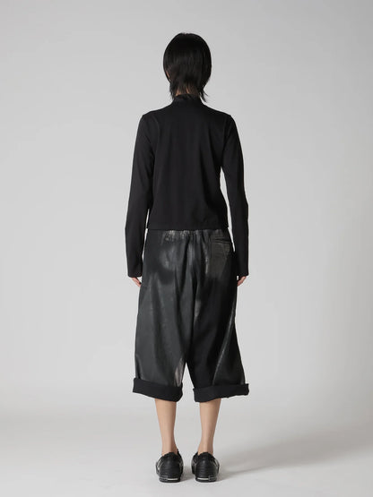 YOHJI YAMAMOTO Y'S COTTON JERSEY SHAKA BUTTON CARDIGAN_BLACK
