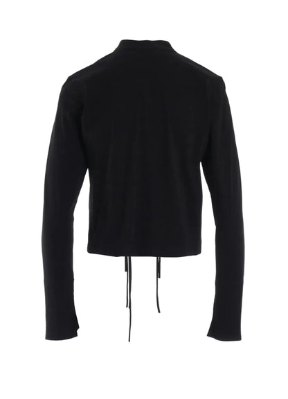 YOHJI YAMAMOTO Y'S COTTON JERSEY SHAKA BUTTON CARDIGAN_BLACK