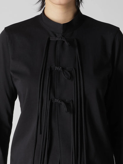 YOHJI YAMAMOTO Y'S COTTON JERSEY SHAKA BUTTON CARDIGAN_BLACK