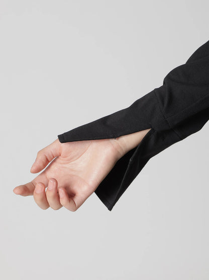 YOHJI YAMAMOTO Y'S COTTON JERSEY SHAKA BUTTON CARDIGAN_BLACK