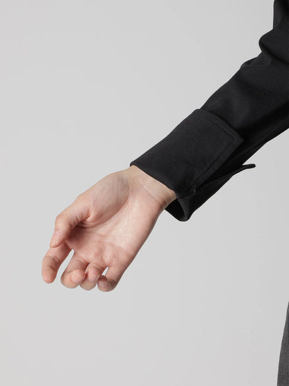 YOHJI YAMAMOTO Y'S COTTON JERSEY SHAKA BUTTON CARDIGAN_BLACK