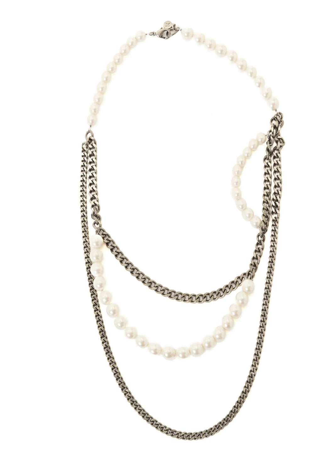 Y's PEARL AND CHAIN NECKLACE