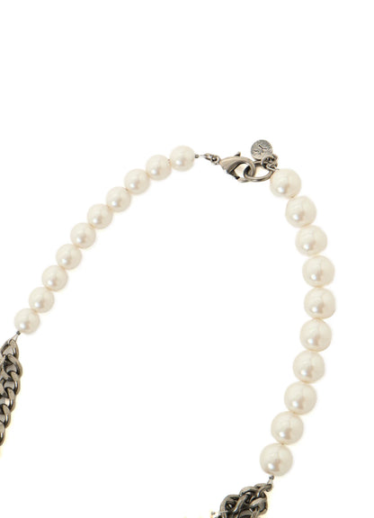 Y's PEARL AND CHAIN NECKLACE