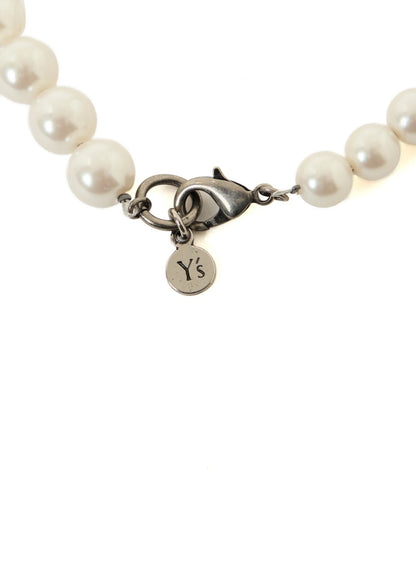 Y's PEARL AND CHAIN LONG NECKLACE