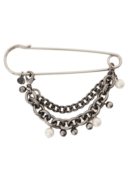 Y's PEARL AND CHAIN PIN