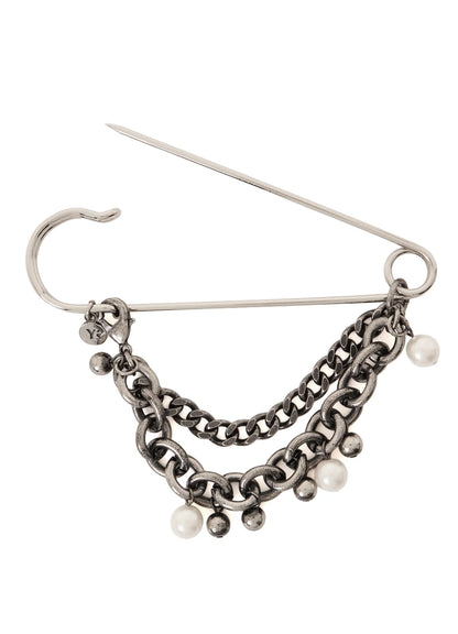 Y's PEARL AND CHAIN PIN