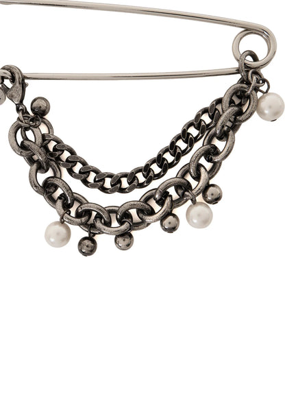 Y's PEARL AND CHAIN PIN