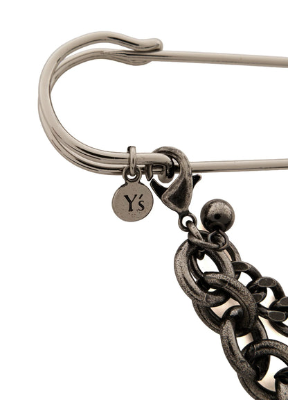 Y's PEARL AND CHAIN PIN