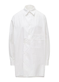Y's 100/2 COTTON BROAD SHIFTED PANEL BLOUSE_WHITE