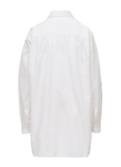 Y's 100/2 COTTON BROAD SHIFTED PANEL BLOUSE_WHITE