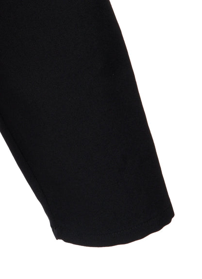 Y's WOOL GABARDINE DRAPE BLOUSE_BLACK