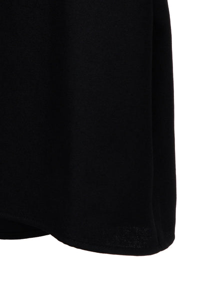 Y's WOOL GABARDINE DRAPE BLOUSE_BLACK