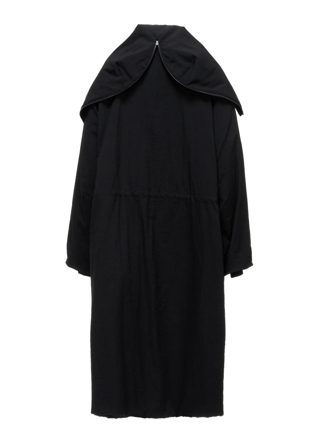 Y's NYLON PADDED TASLAN OXFORD STAND HOODIE COAT_BLACK