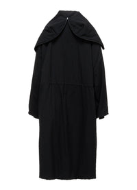 Y's NYLON PADDED TASLAN OXFORD STAND HOODIE COAT_BLACK