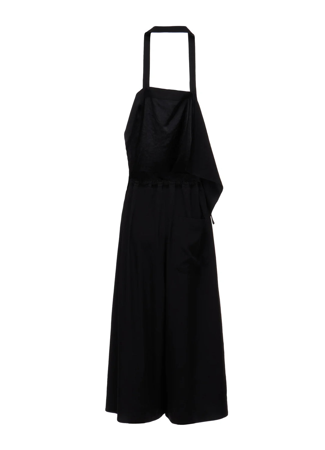 Y's TA/PE CREPE DE CHINE APRON DRESS_BLACK