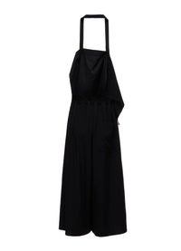Y's TA/PE CREPE DE CHINE APRON DRESS_BLACK